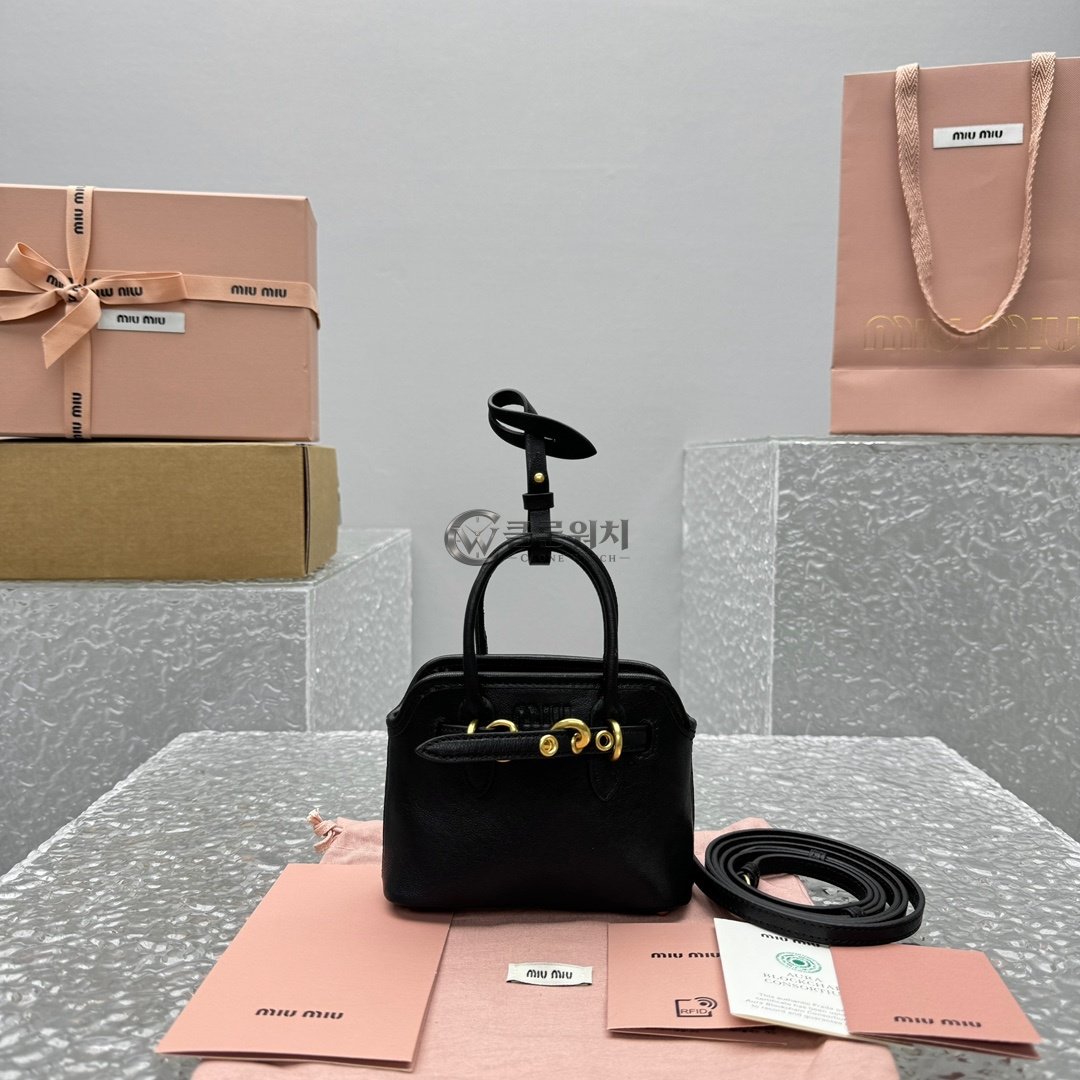 MIU MIU Aventure Leather Mini Bag Black