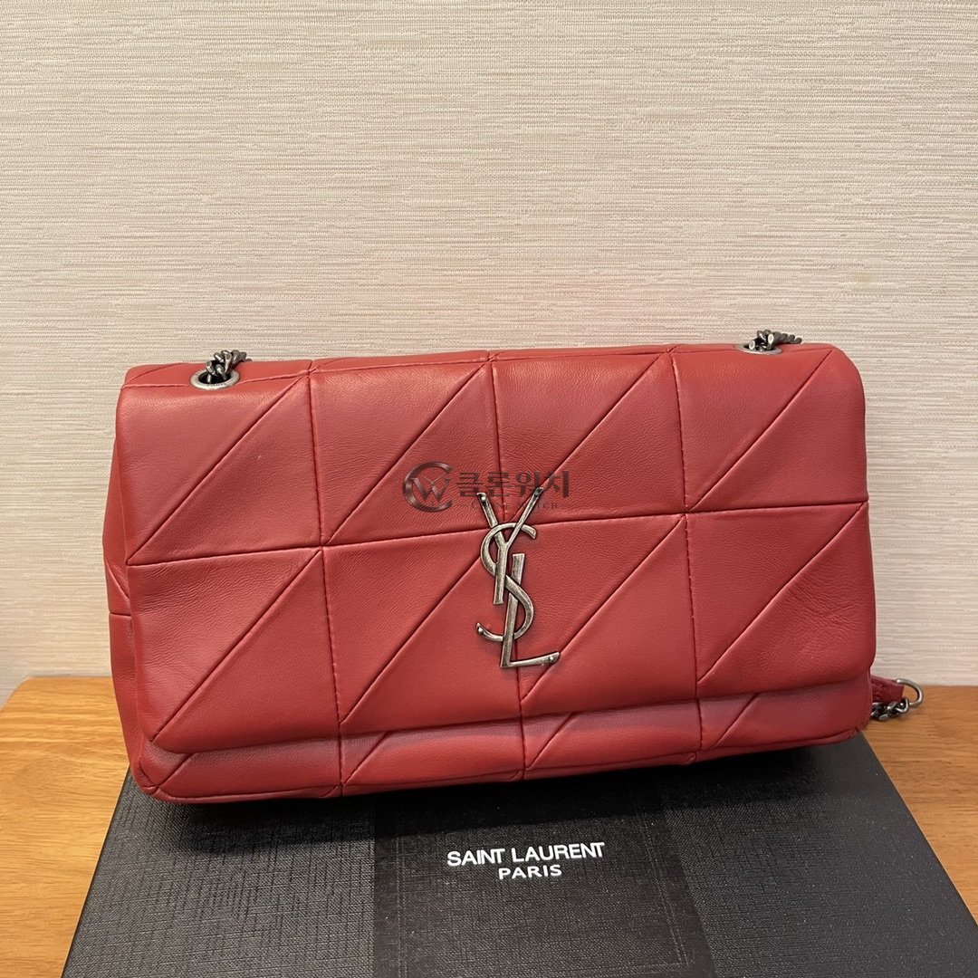 생로랑 Saint Laurent Jamie Patchwork Leather Shoulder Bag in Red