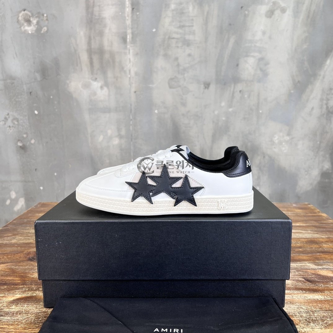AMIRI Stars Court Low Sneakers White Black White and Black