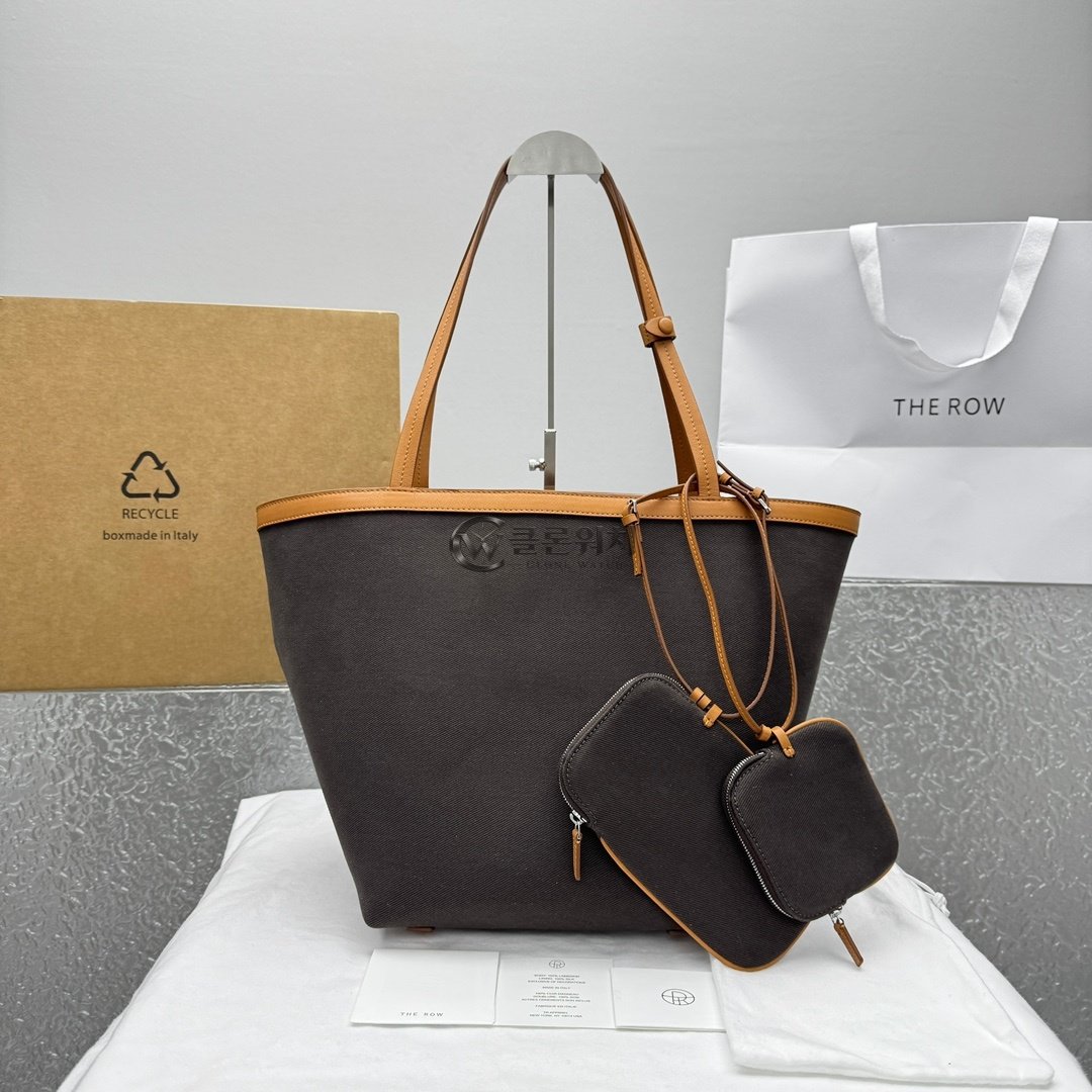 THE ROW Large N/S Park Canvas Tote – Dark Brown