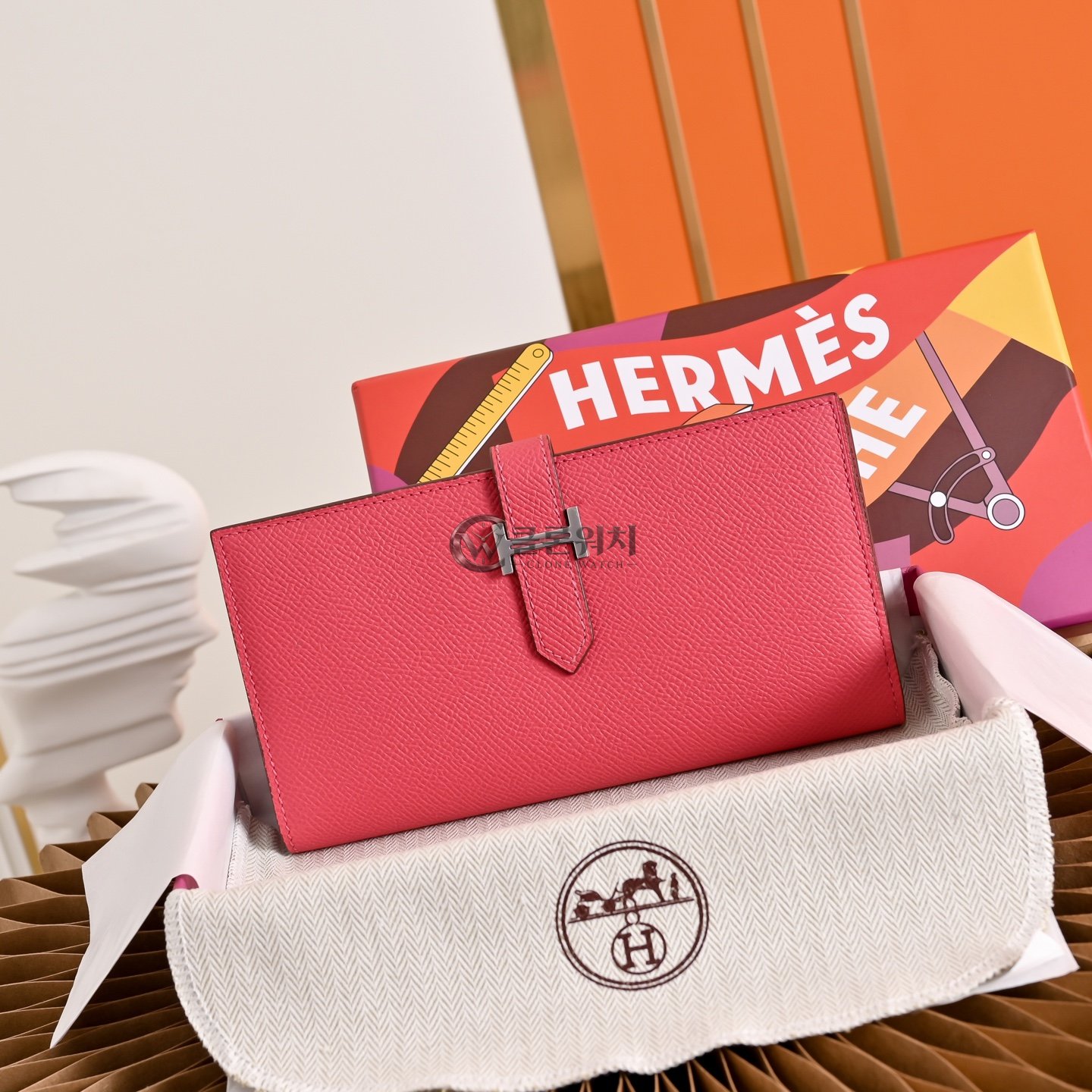 에르메스 Hermes Bearn Long Wallet Pink