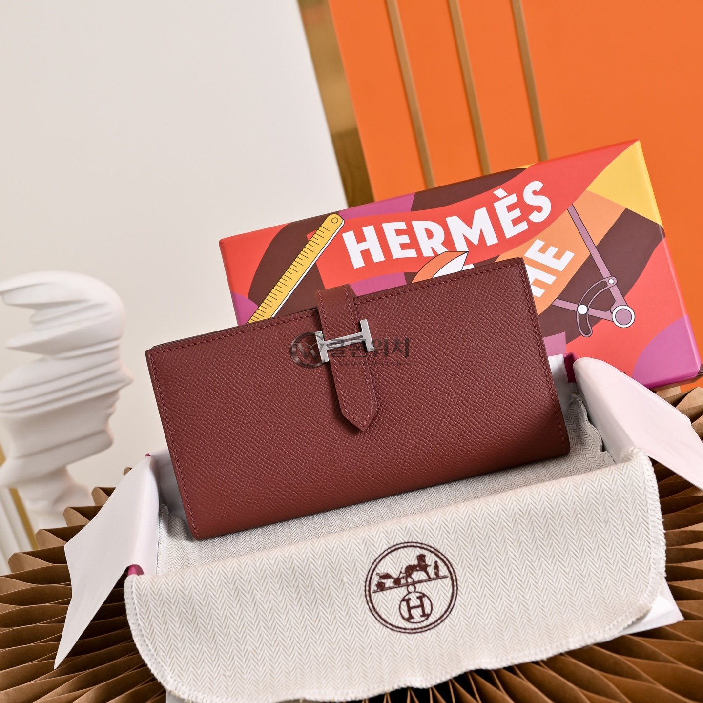 에르메스 Hermès Béarn Wallet – Rouge H