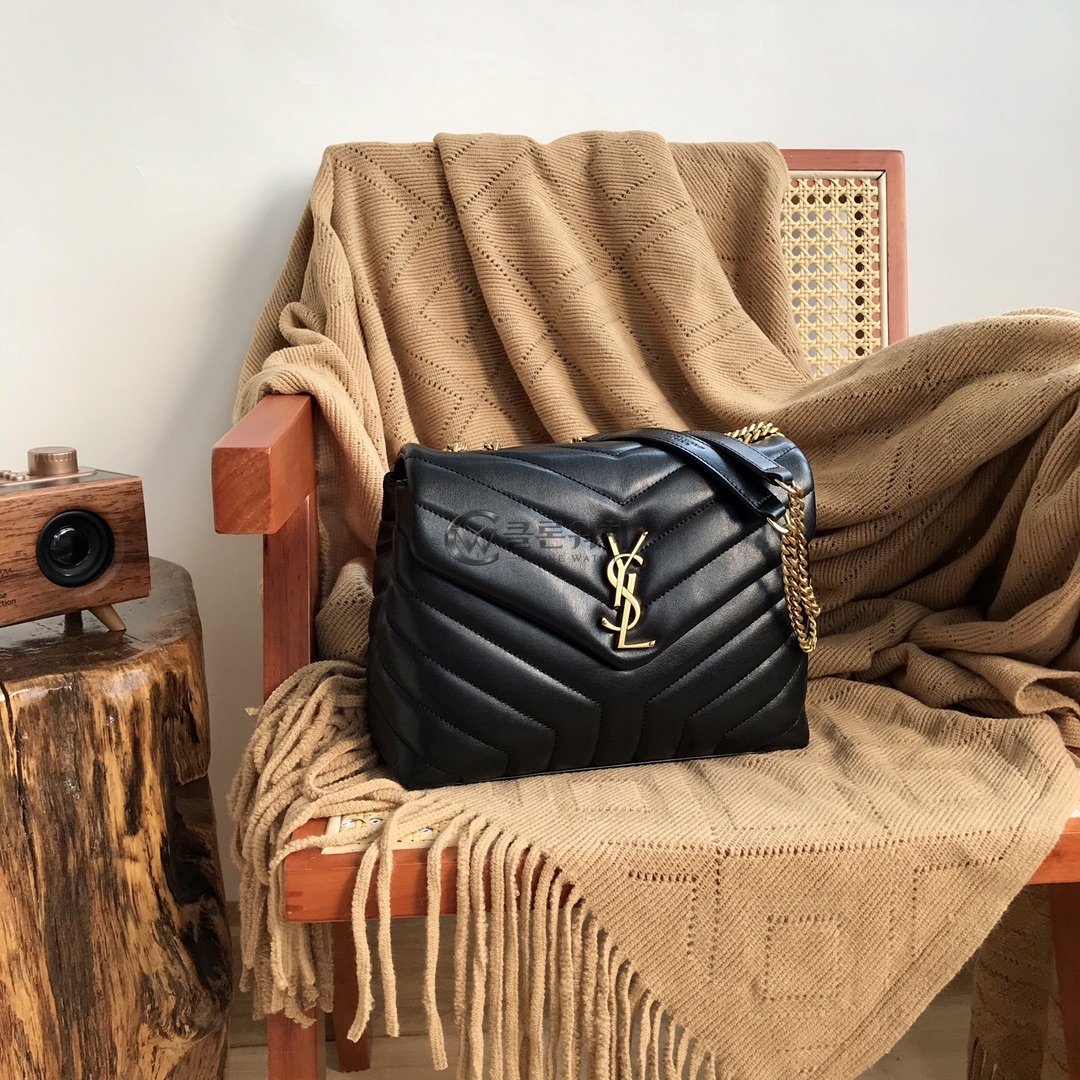 생로랑 Saint Laurent Small LOULOU Bag in Quilted Leather – Black