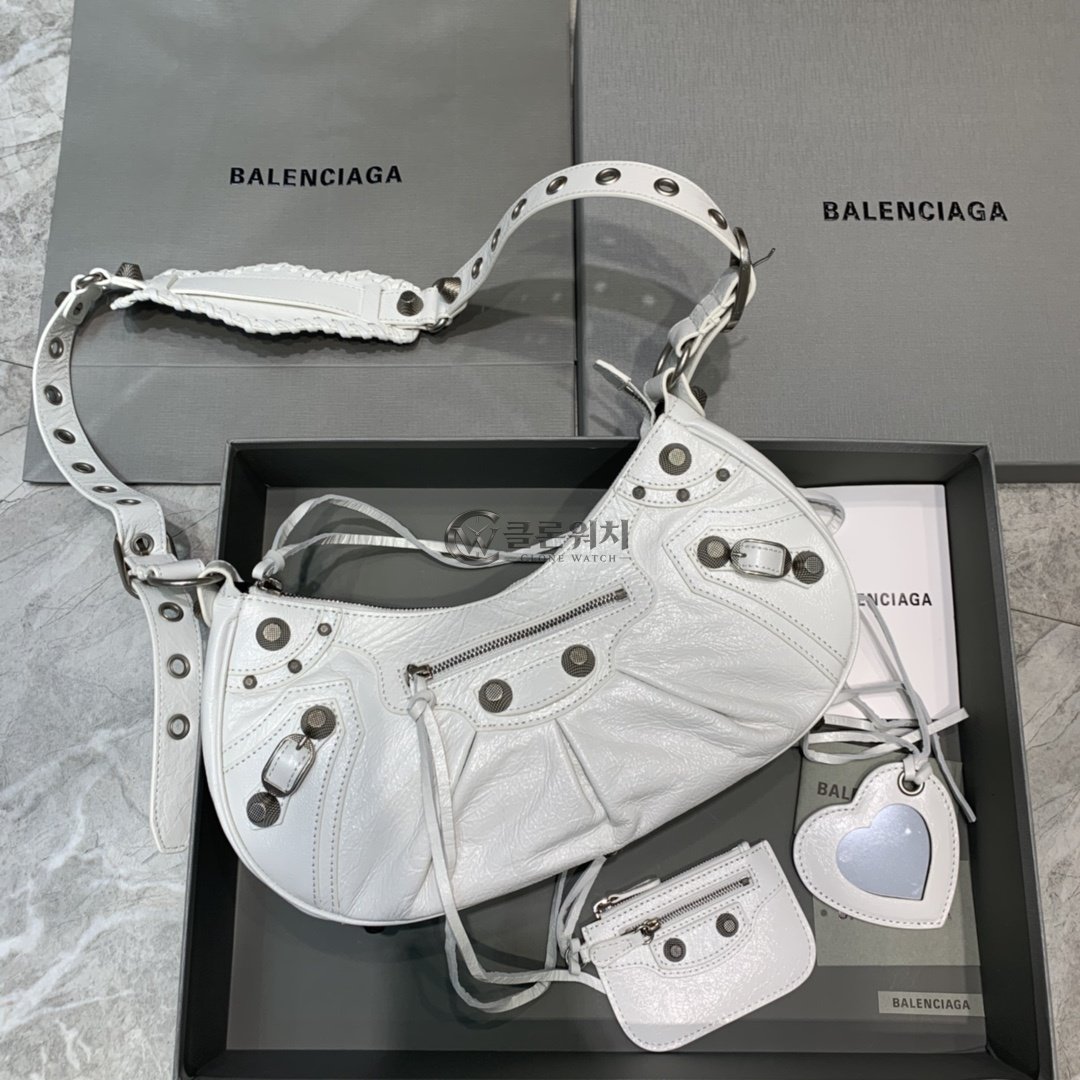 발렌시아가 Balenciaga Le Cagole Small Shoulder Bag in White