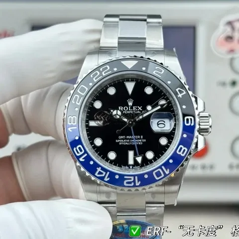 롤렉스 GMT-마스터 II 126710 BLNR 904L 스틸 ERF 1:1 베스트 에디션 오이스터 브레이슬릿 JH3285 (프리 스프렁)