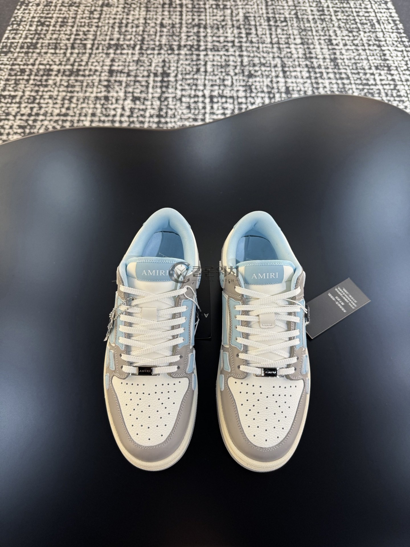 AMIRI MA-1 Sneakers in White and Dusty Blue White and light blue