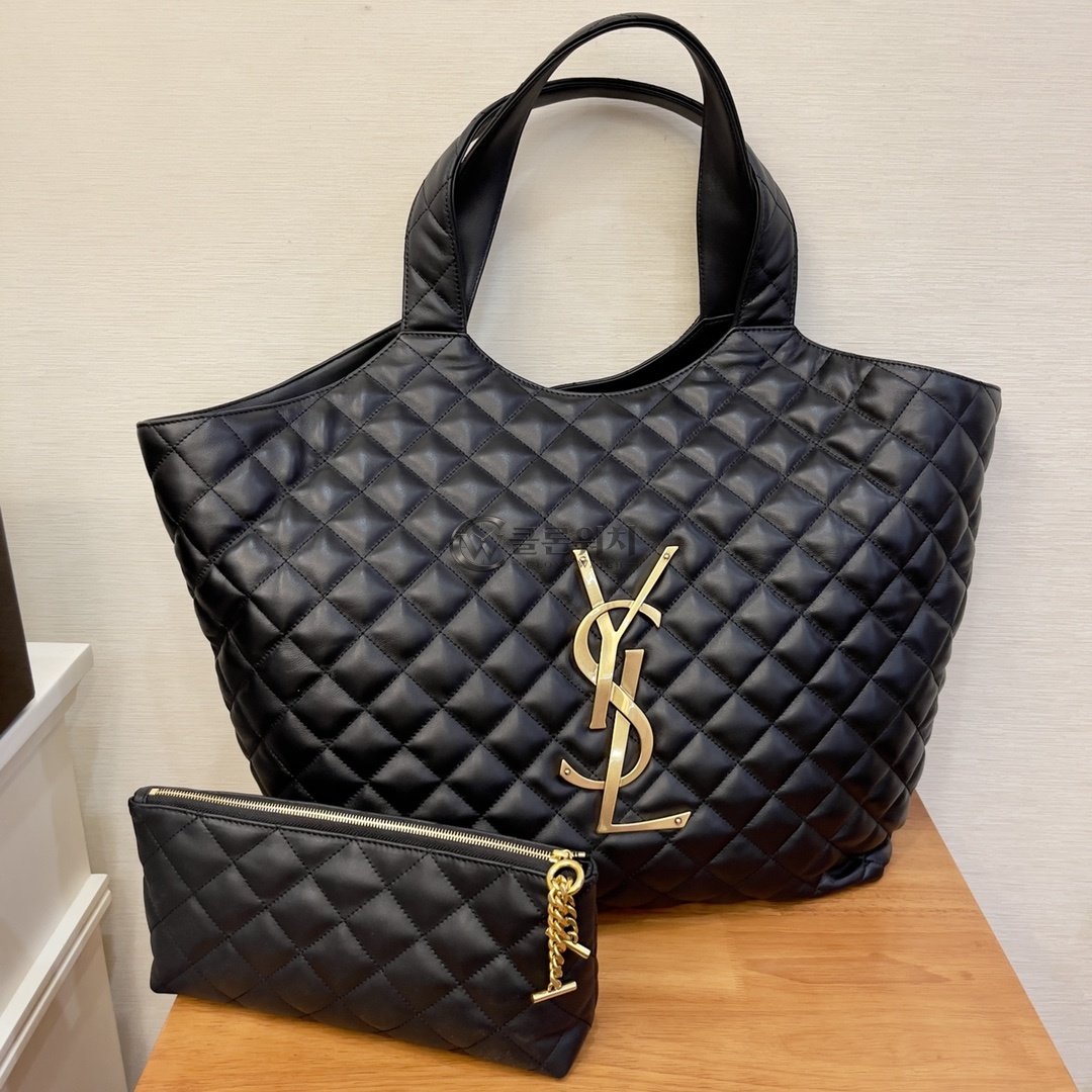 생로랑 Saint Laurent Jamie 4.3 Large Quilted Shopping Bag in Black