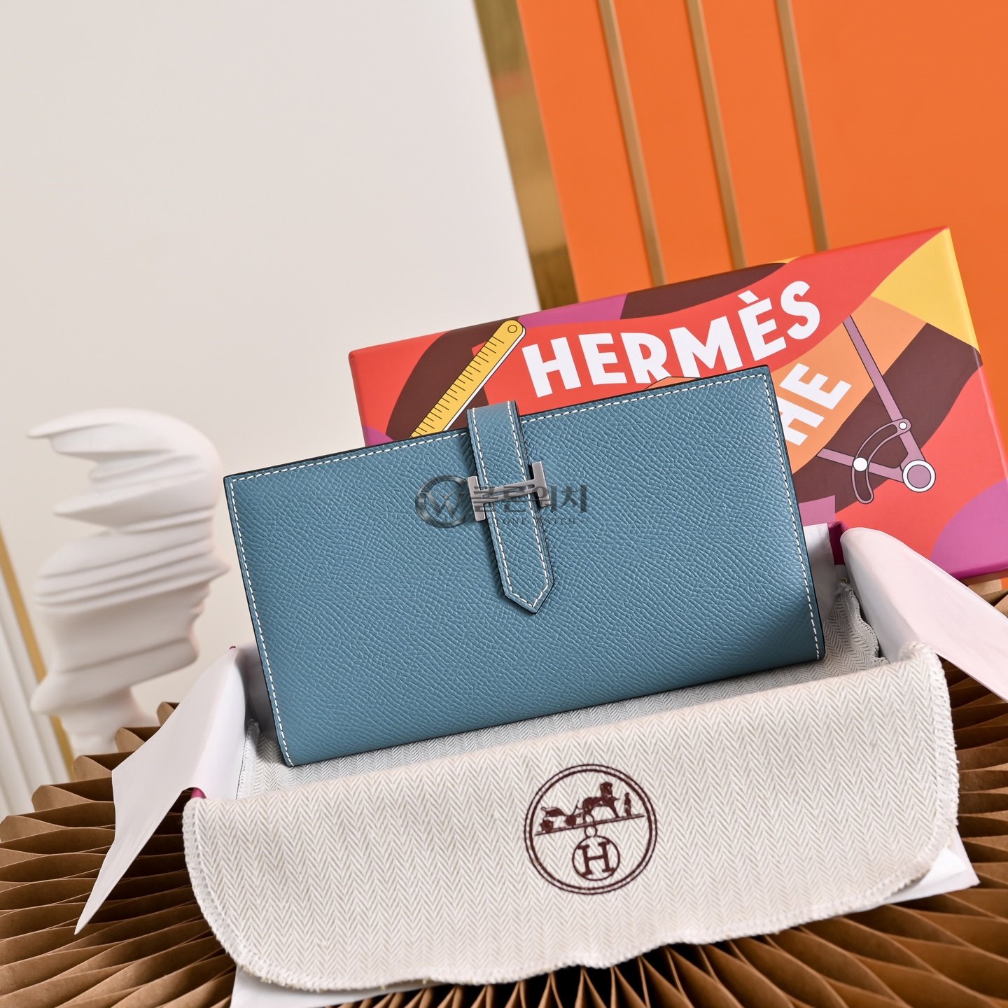 에르메스 Hermès Kelly Pocket Long Wallet in Blue