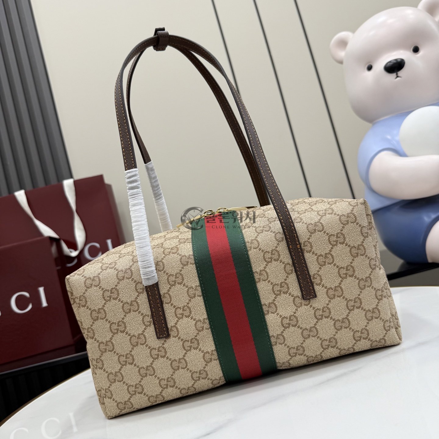 구찌 Gucci Ophidia Large Tote Bag in Beige and Brown GG Canvas