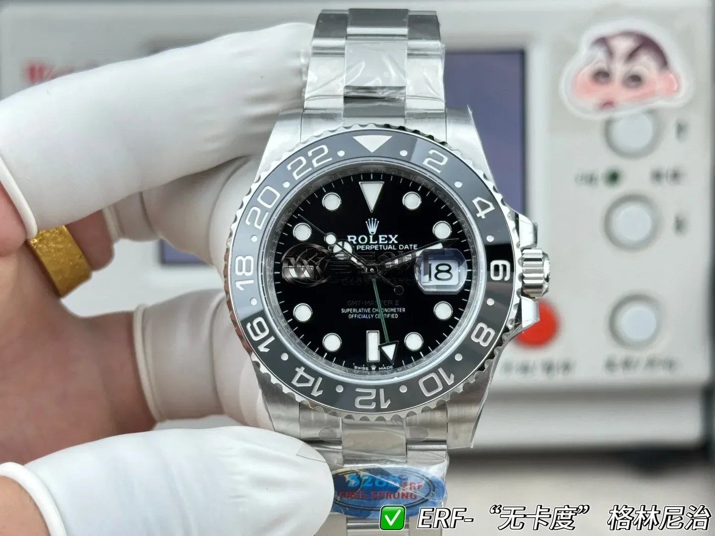 롤렉스 GMT-마스터 II 126710 GRNR 904L 스틸 ERF 1:1 베스트 에디션 오이스터 브레이슬릿 JH3285 (프리스프렁)