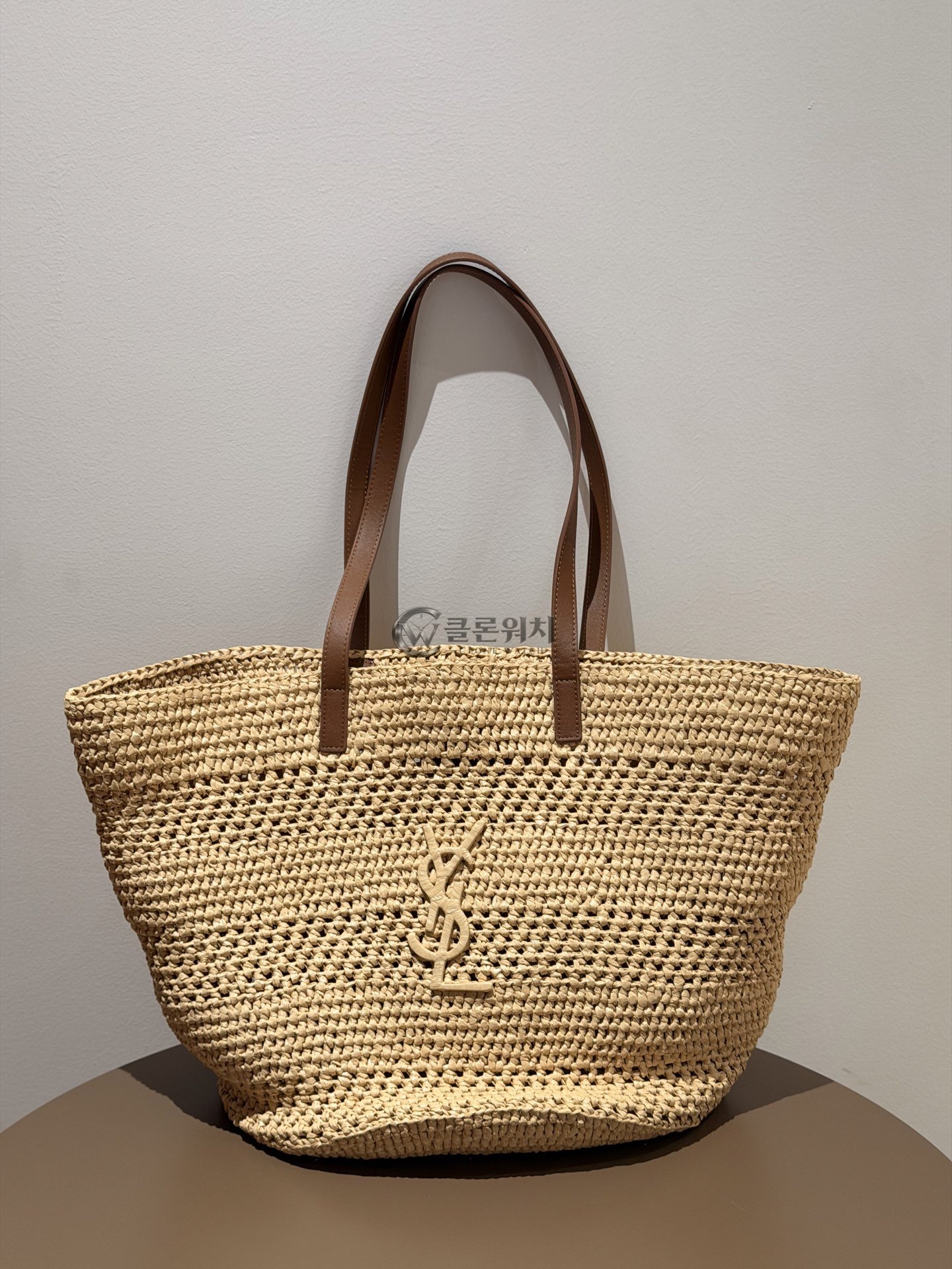 생로랑 Saint Laurent Panier Raffia Tote Bag – Natural
