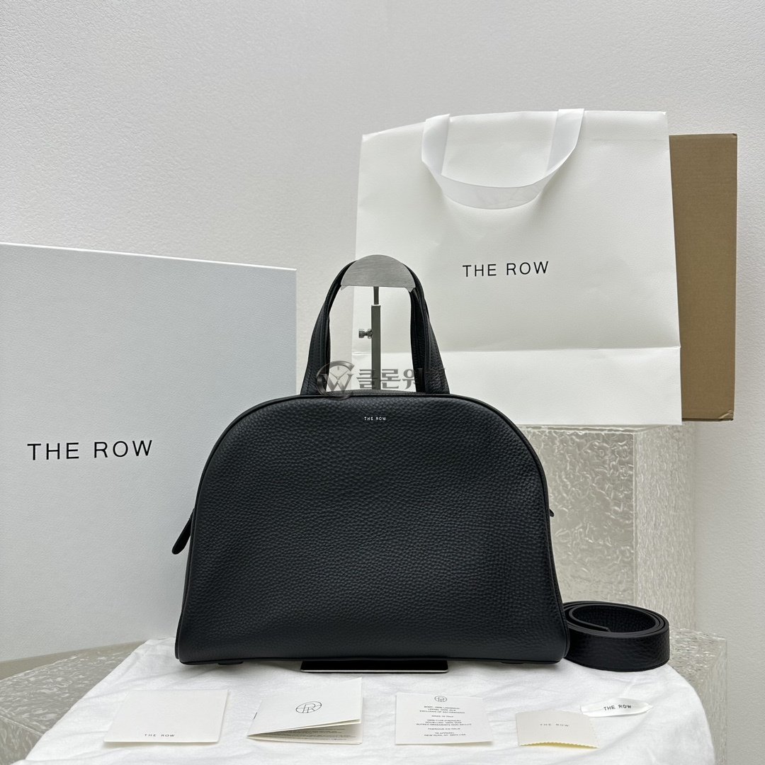 THE ROW Black Leather Top-Handle Bag