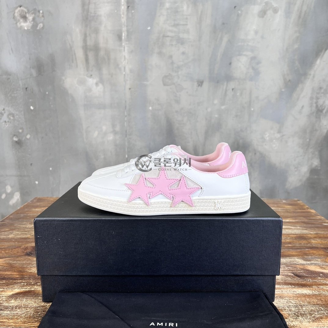 AMIRI Women's Stars Court Low Sneakers White/Pink