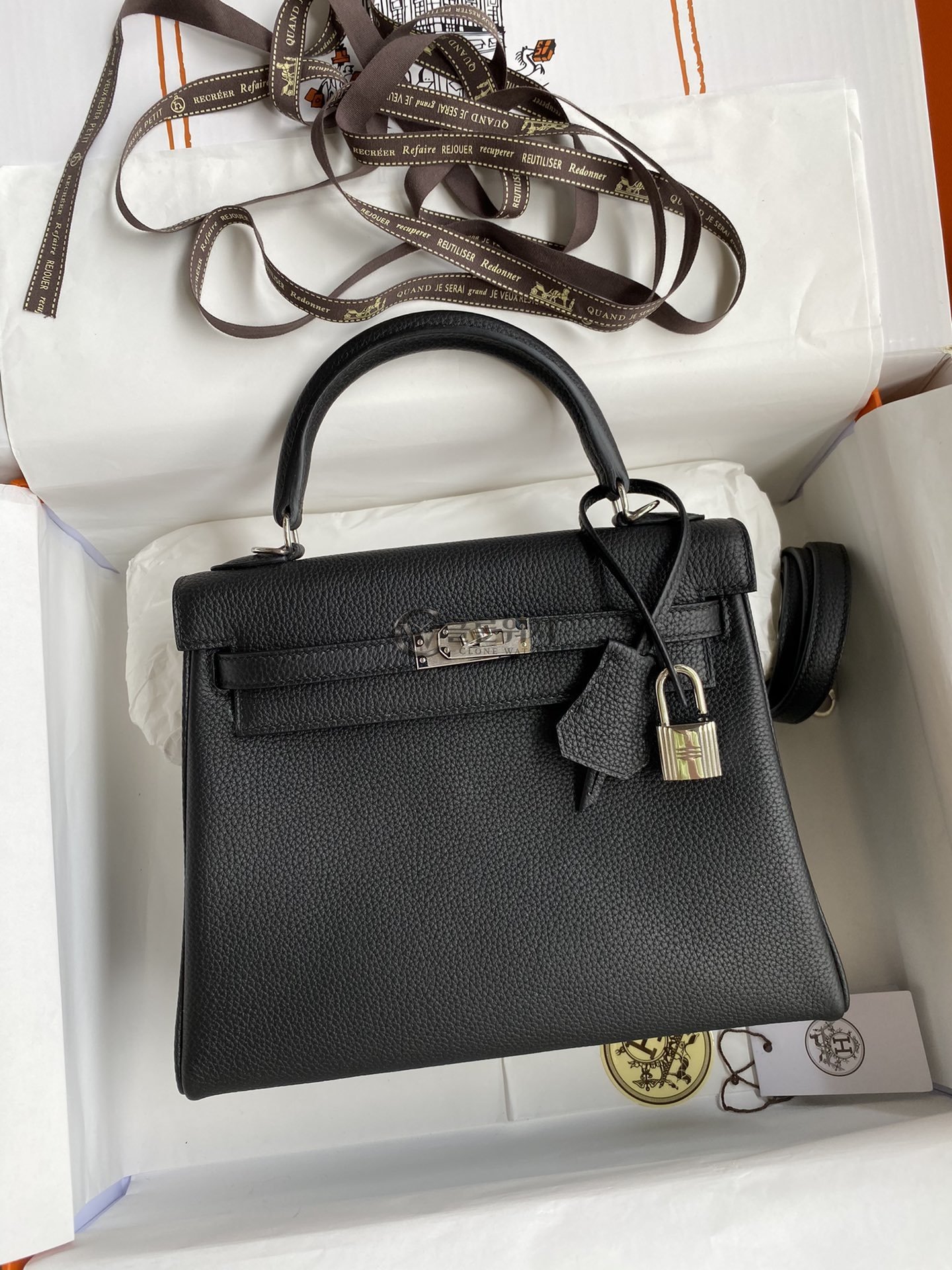 에르메스 Hermes Kelly Retourne Top-Handle Bag – Black