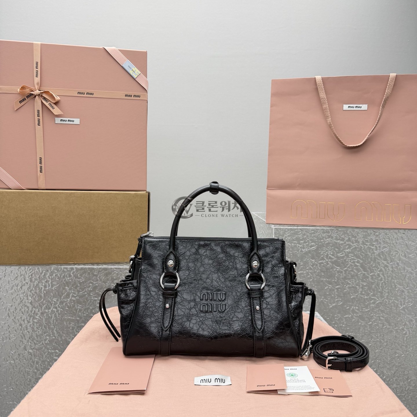 MIU MIU Black Aventure Leather Bag