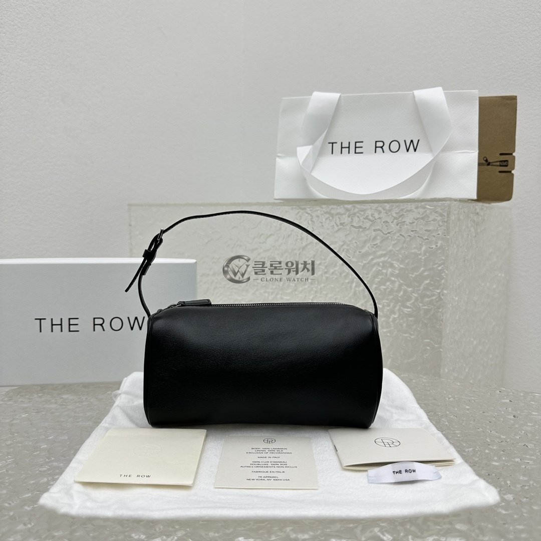 THE ROW Dalia Leather Shoulder Bag - Black