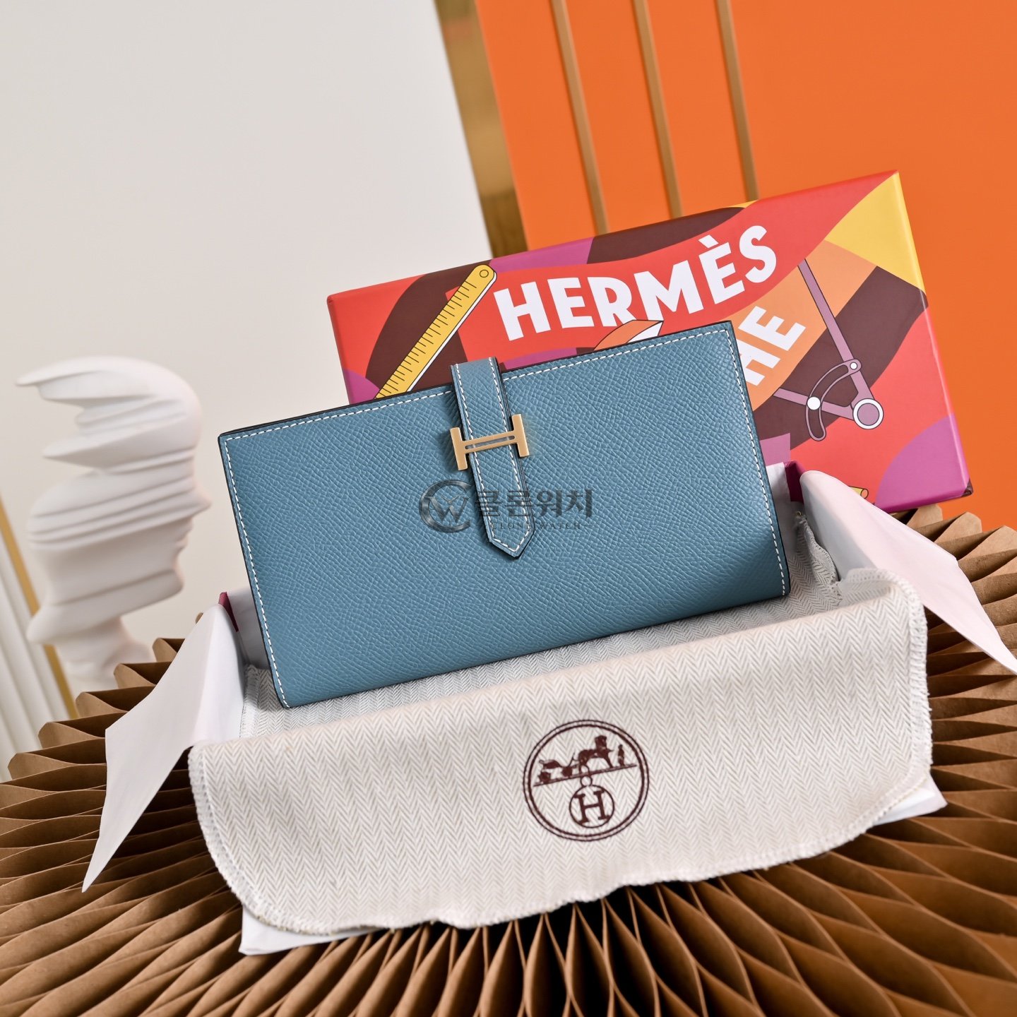 에르메스 Hermès Béarn Long Wallet, Blue