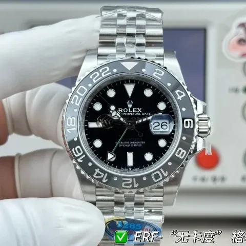 롤렉스 GMT-마스터 II 126710 GRNR 904L 스테인리스 스틸 ERF 1:1 베스트 에디션 쥬빌리 브레이슬릿 JH3285 (프리 스프렁)
