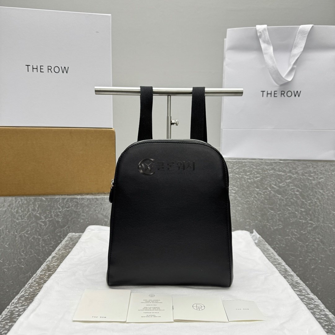 THE ROW Spring Backpack 11 in Black Leather