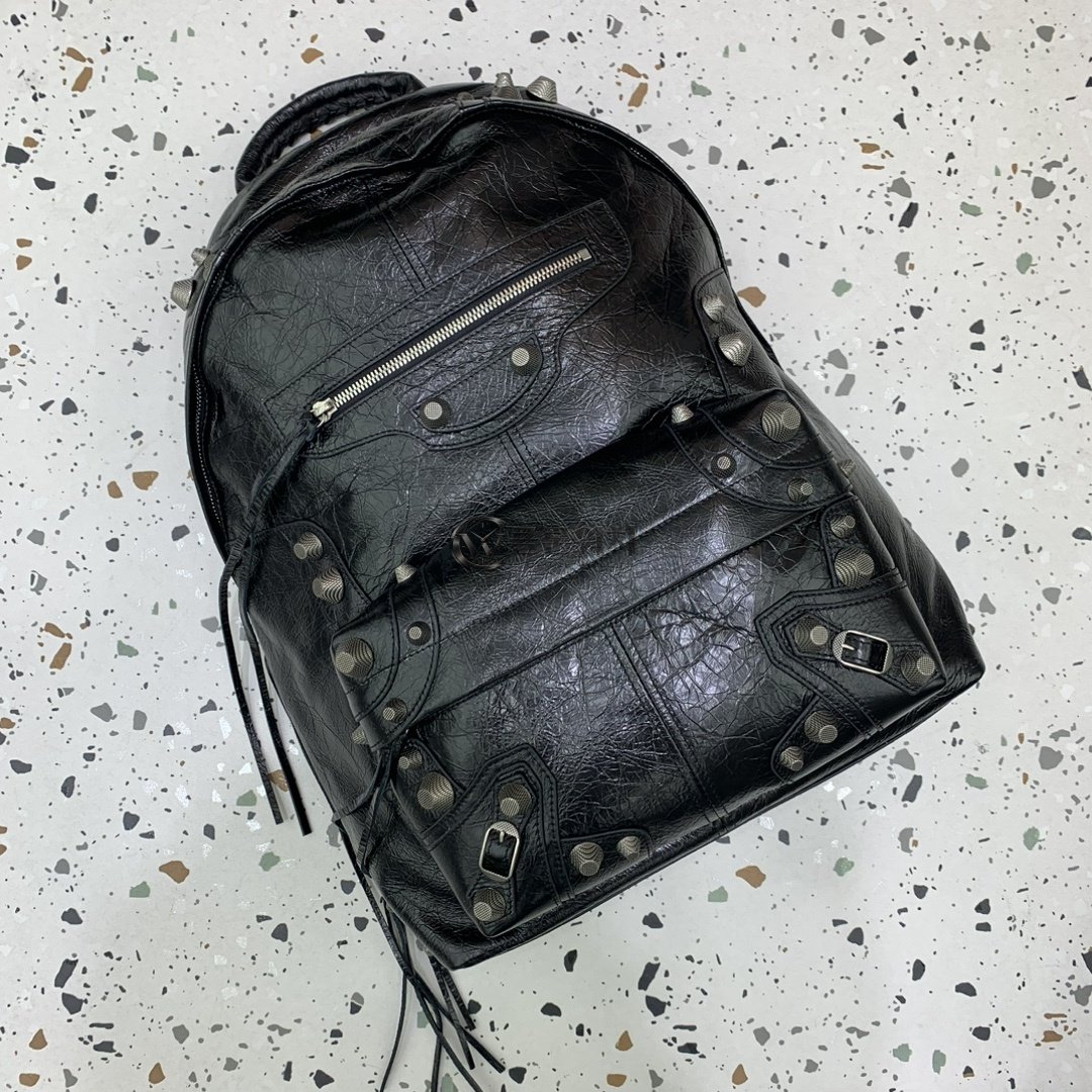 발렌시아가 Balenciaga Black Classic Studs Backpack