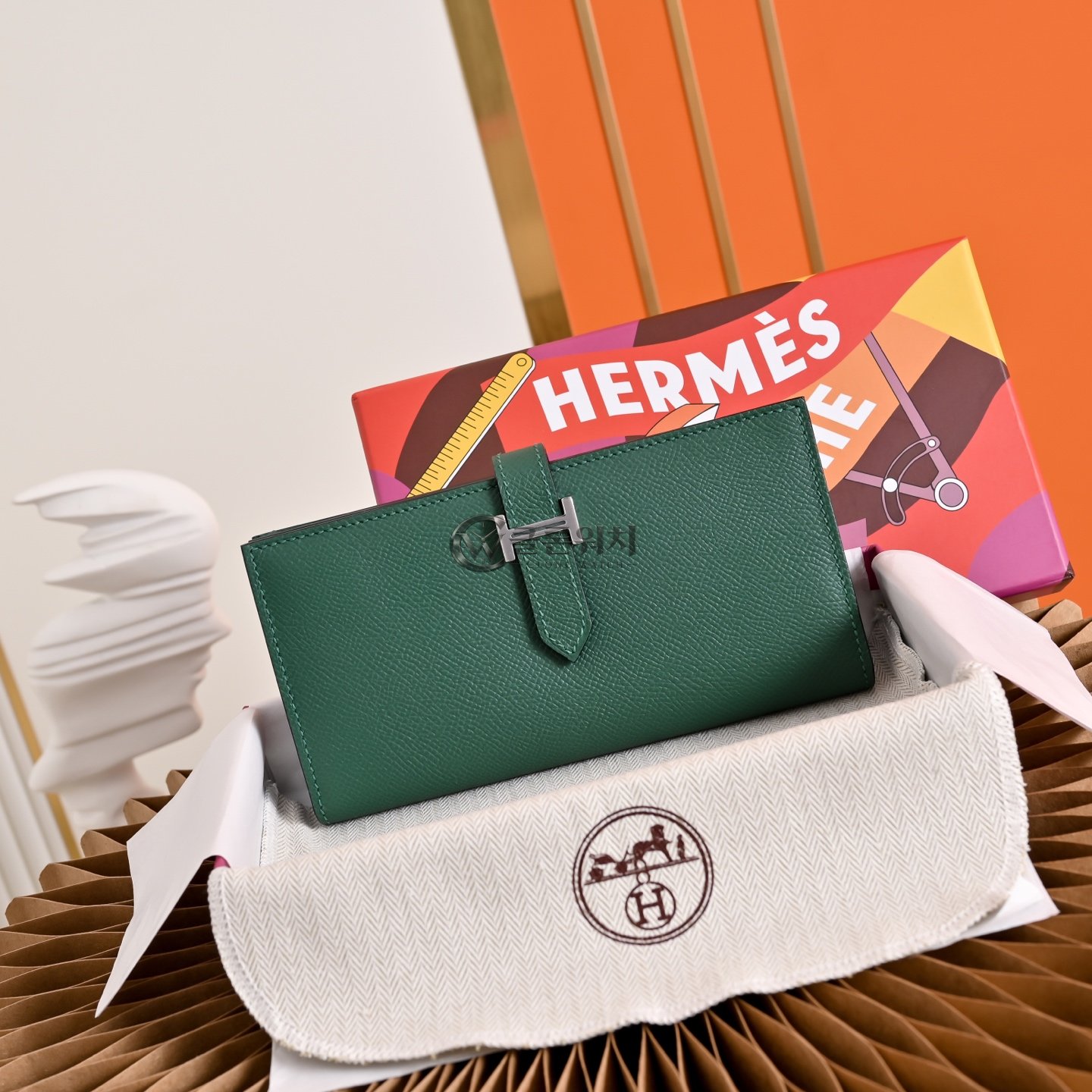 에르메스 Hermès Green Béarn Wallet