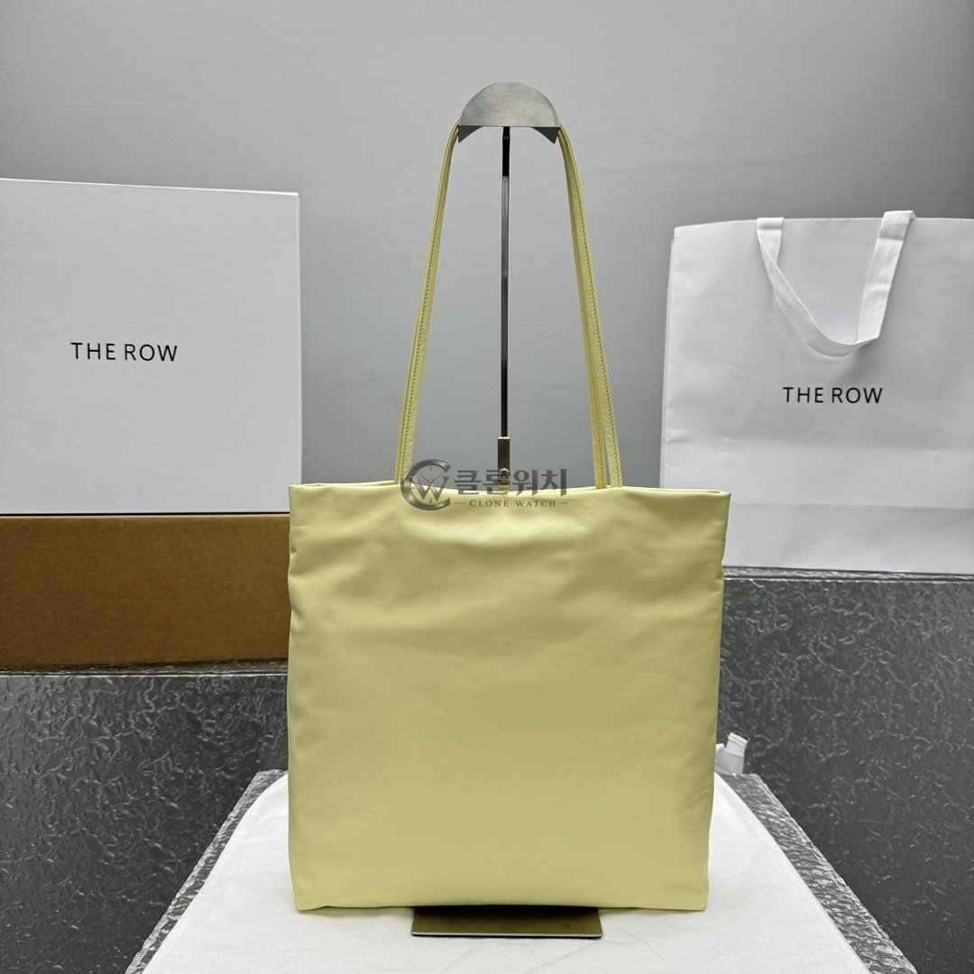 더로우 옐로우 가죽 토트백 연노랑